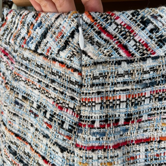 NEW🔖L'AGENCE Ashton Tweed Shorts White Red/Orange/Blue Pocket - Picture 7 of 10